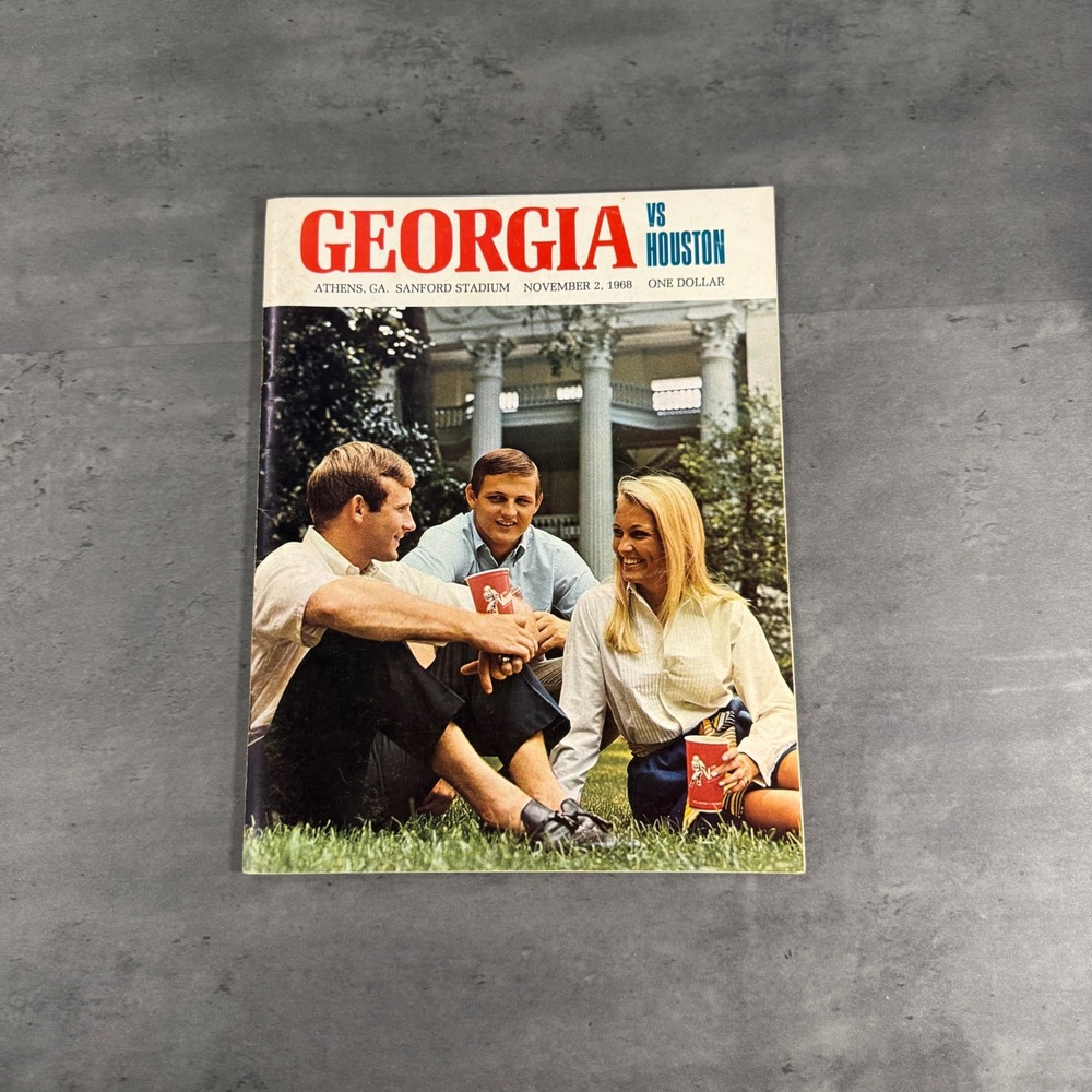 Vintage Georgia Bulldogs Football Program 1968 vs Houston University of Georgia